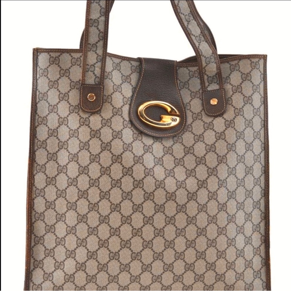 Gucci Monogrammed PVC Leather Tote - Picture 10 of 16